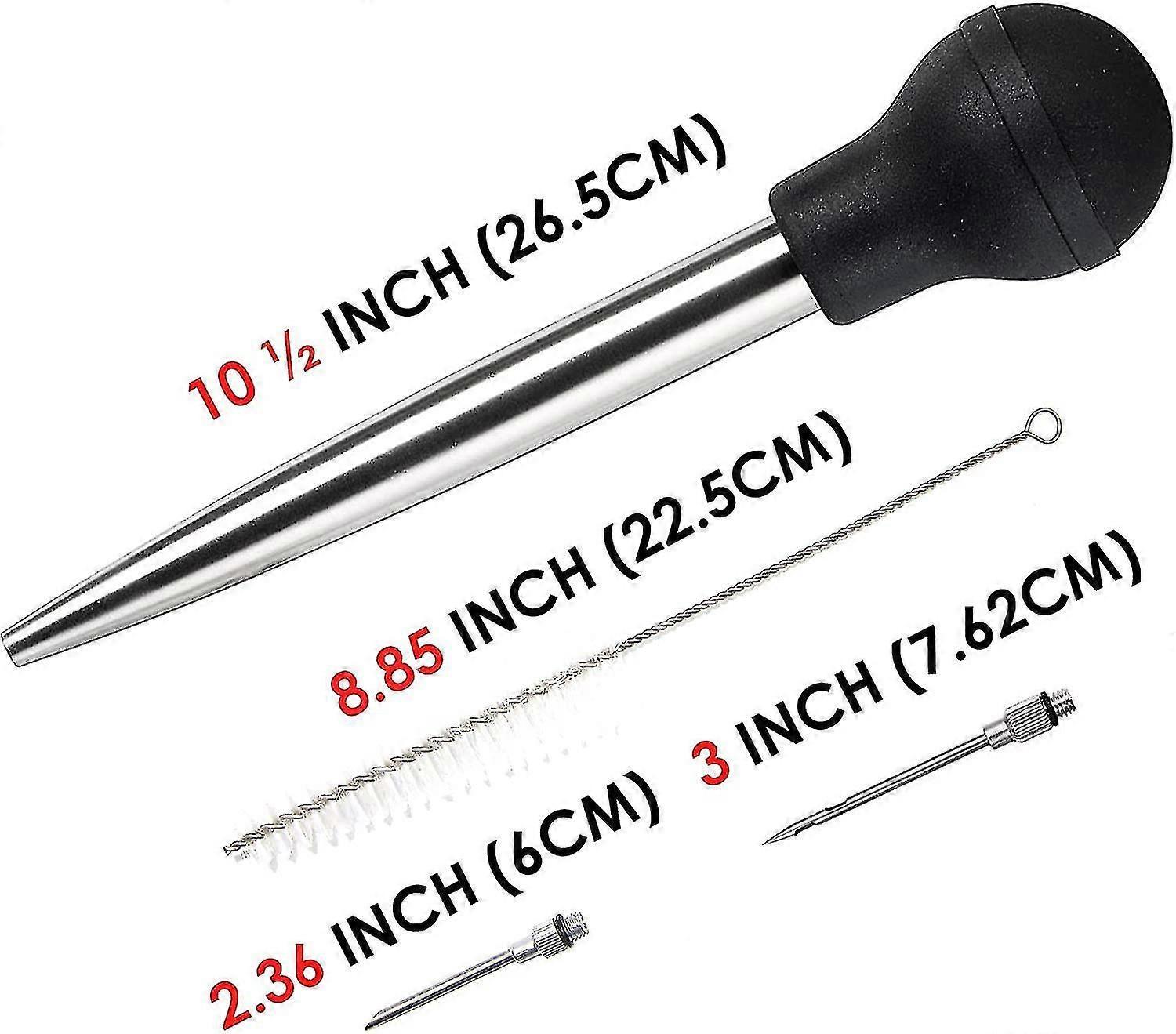 4pcs Stainless Steel Turkey Baster Syringe for Cooking V1263-JX-3418