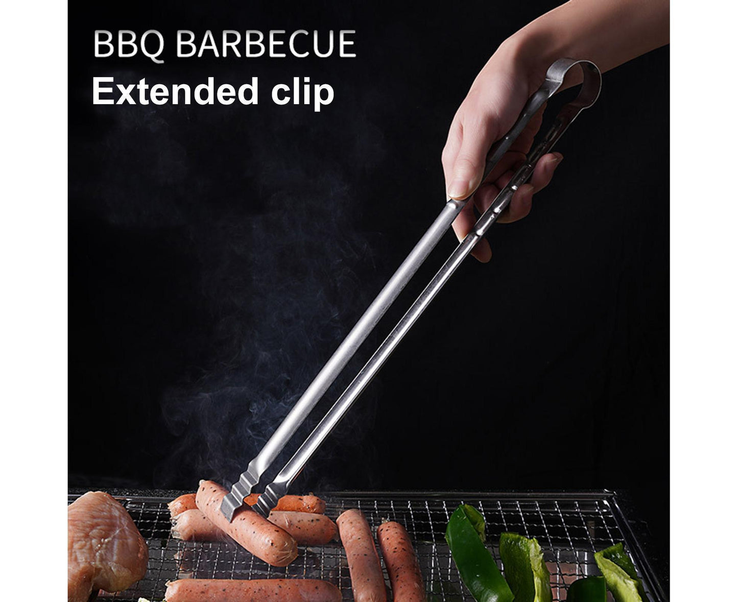Barbecue Clip Heat Resistant Stainless Steel Food Clip-L V1263-JX-342