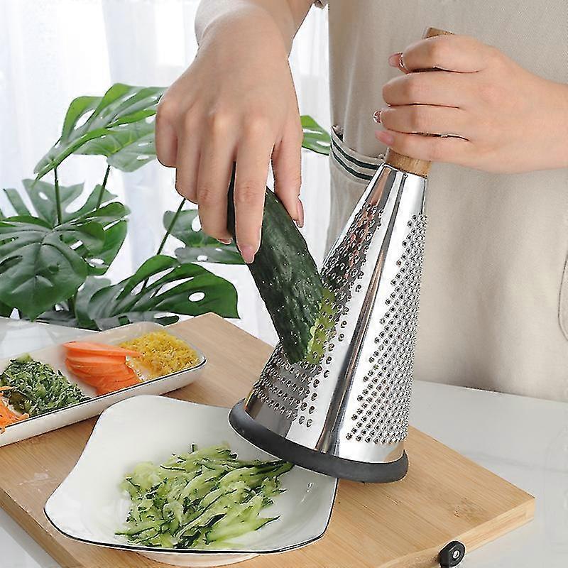 Manual Food Processor - Grater, Grinder & Slicer with Wooden Handle 27cm V1263-JX-3423