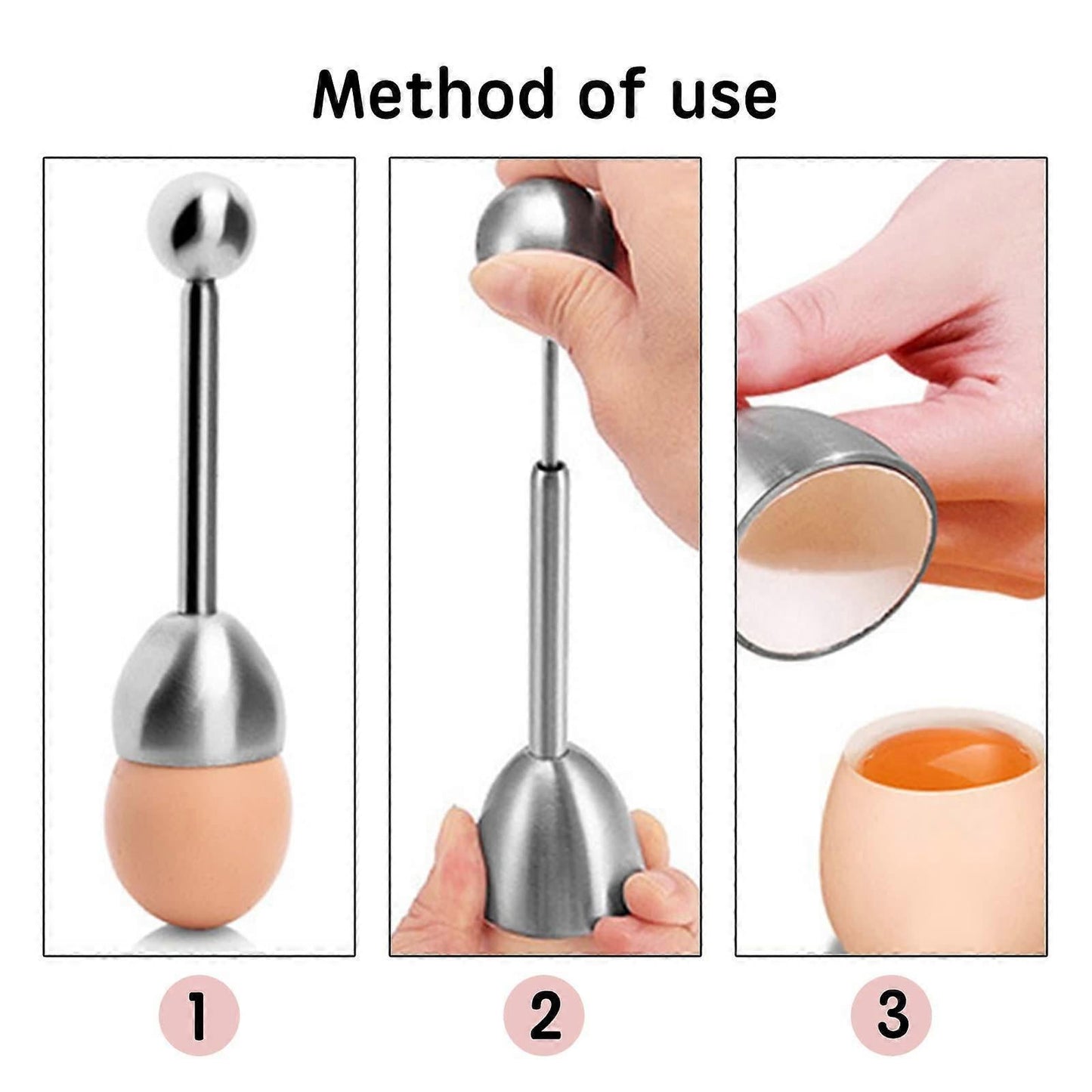 Stainless Steel Egg Topper & Cutter - 13.2 x 3.6 cm V1263-JX-3425