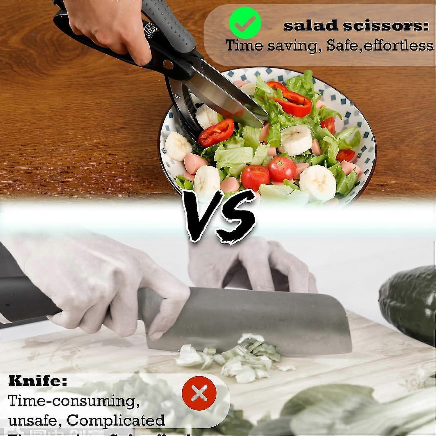 Salad Chopper with Double Blades - Lettuce Scissors for Chopped Salad V1263-JX-3437