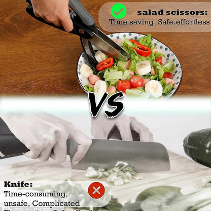 Salad Chopper with Double Blades - Lettuce Scissors for Chopped Salad V1263-JX-3437