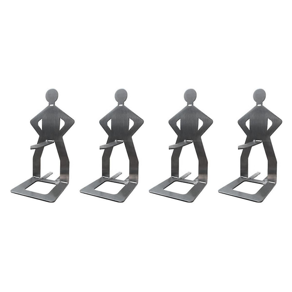 4PCS Funny BBQ Sausage Stand Holder - Portable Stainless Steel Roaster Rack V1263-JX-3440