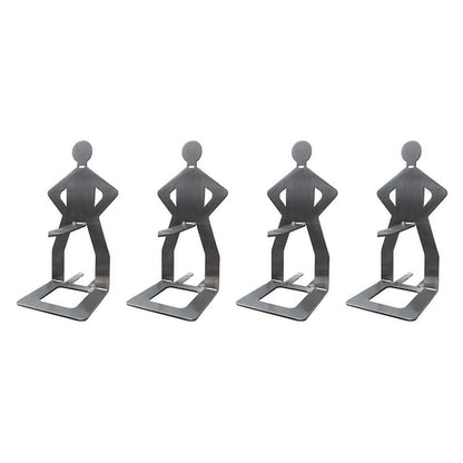 4PCS Funny BBQ Sausage Stand Holder - Portable Stainless Steel Roaster Rack V1263-JX-3440