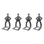 4PCS Funny BBQ Sausage Stand Holder - Portable Stainless Steel Roaster Rack V1263-JX-3440