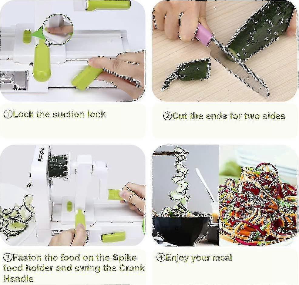 4-Blade Vegetable Spiralizer - Foldable Slicer for Zucchini & Veggie Pasta V1263-JX-3445