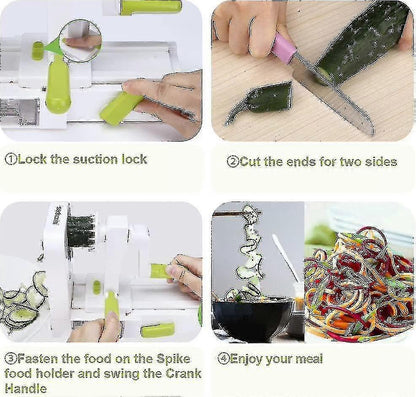 4-Blade Vegetable Spiralizer - Foldable Slicer for Zucchini & Veggie Pasta V1263-JX-3445