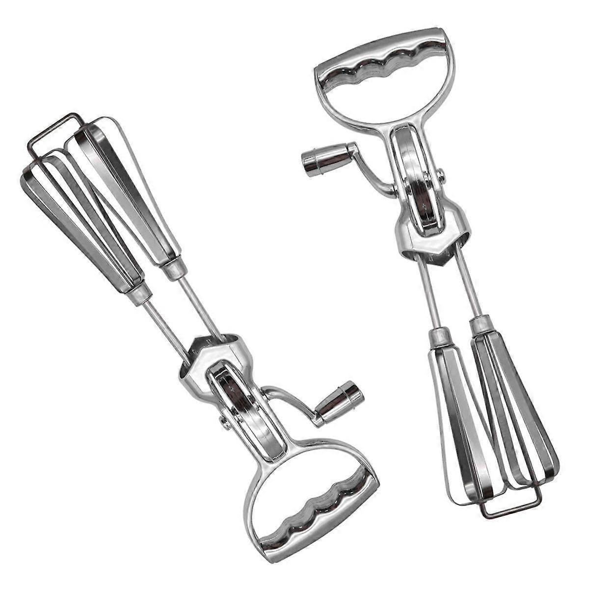 Handheld Double-Head Rotary Whisk - Stainless Steel Hand Whip V1263-JX-3447