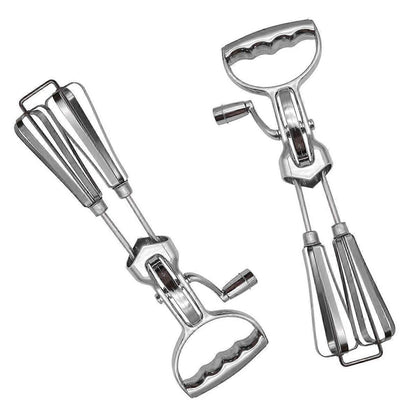 Handheld Double-Head Rotary Whisk - Stainless Steel Hand Whip V1263-JX-3447