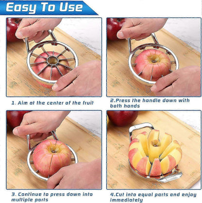 Stainless Steel Apple Cutter - 10-Wedge Slicer & Corer V1263-JX-3448
