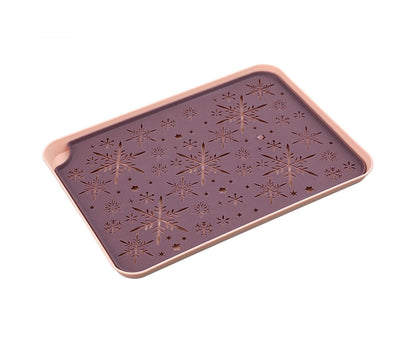 Storage Tray Eco-friendly Hollow Pattern Plastic Rectangular Dessert Tray Supplies for Home-Purple L V1263-JX-345