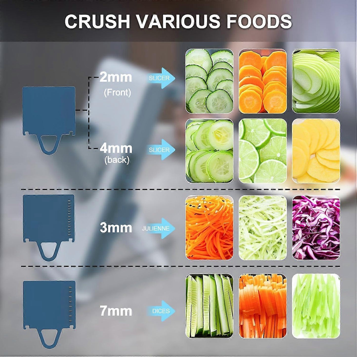 secure Mandoline Slicer - Adjustable Potato & Vegetable Chopper V1263-JX-3452