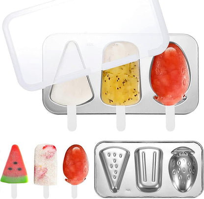 Stainless Steel Popsicle Molds - BPA-Free Reusable Set with Sticks & Lids V1263-JX-3453