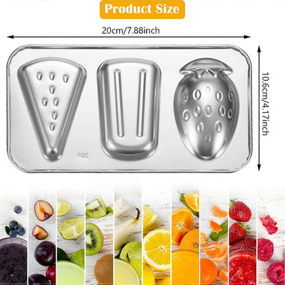 Stainless Steel Popsicle Molds - BPA-Free Reusable Set with Sticks & Lids V1263-JX-3453