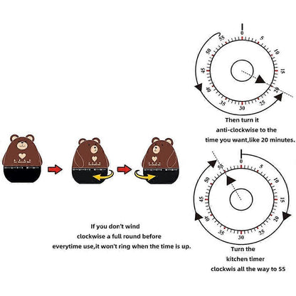 Bear Kitchen Timer - Mechanical Timer for Cooking & Baking V1263-JX-3458