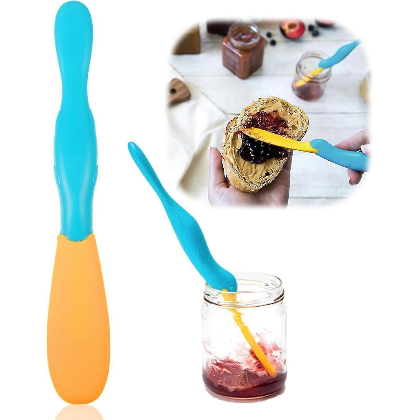 2PCS Splatypus Jar Spatula - Bread & Cheese Spreader V1263-JX-3459