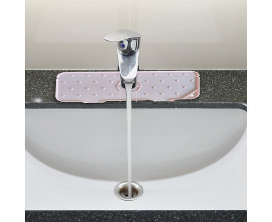 Waterproof Sink Faucet Mat Silicone Faucet Drain Cushion-Pink V1263-JX-347