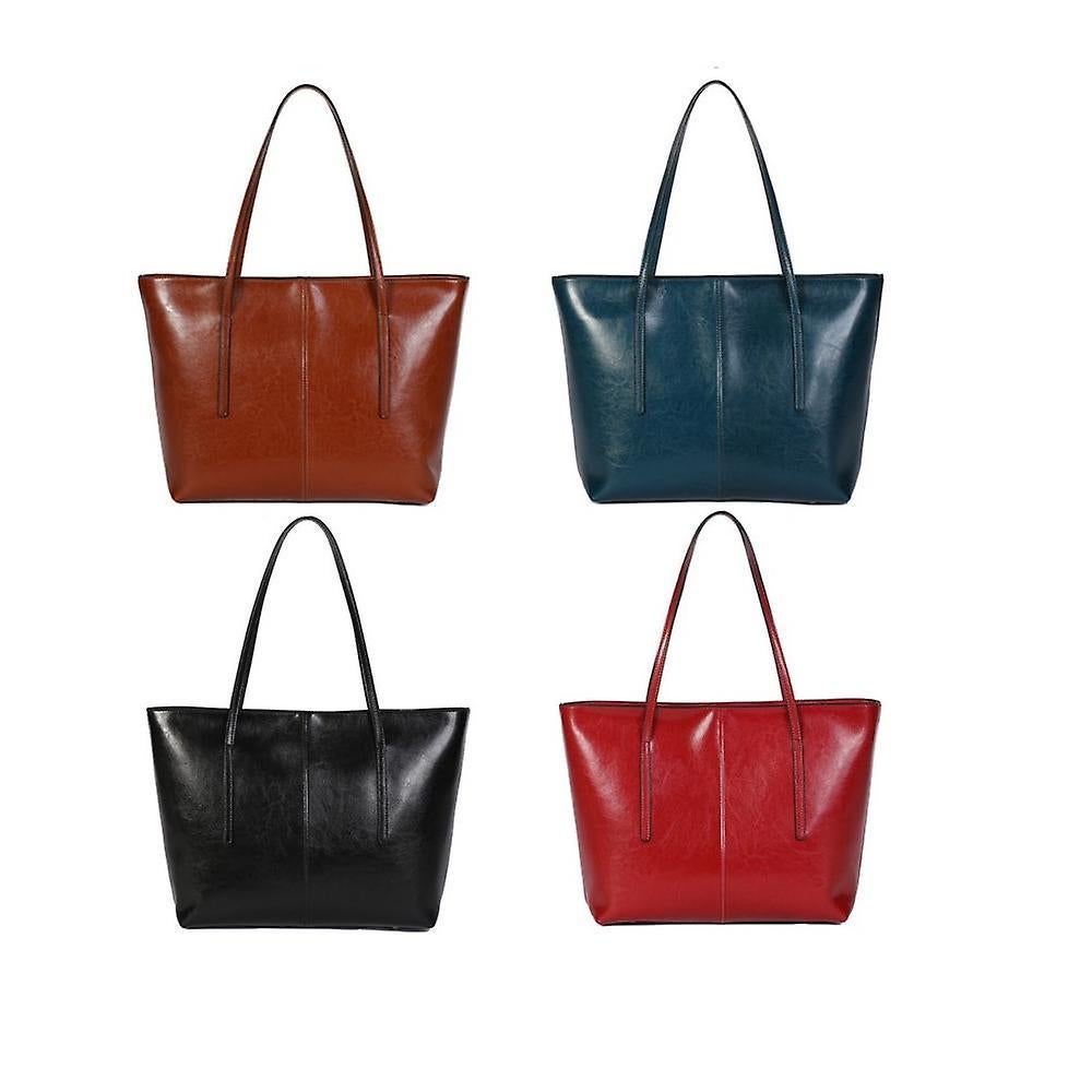 Women's Leather Tote Bag Cowhide Shoulder Bag or Handbag - Black V1263-JX-3479