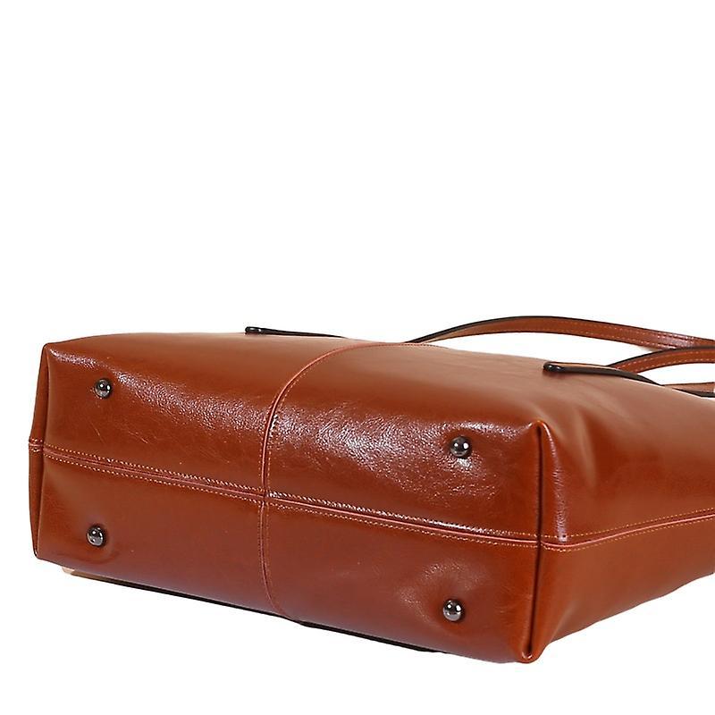 Women's Leather Tote Bag Cowhide Shoulder Bag or Handbag - Red V1263-JX-3482