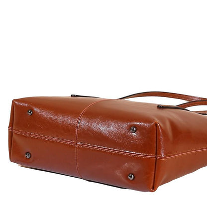 Women's Leather Tote Bag Cowhide Shoulder Bag or Handbag - Red V1263-JX-3482