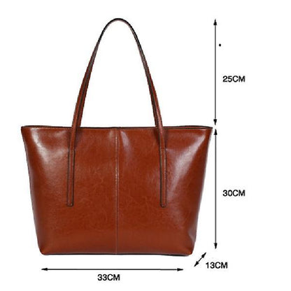 Women's Leather Tote Bag Cowhide Shoulder Bag or Handbag - Red V1263-JX-3482