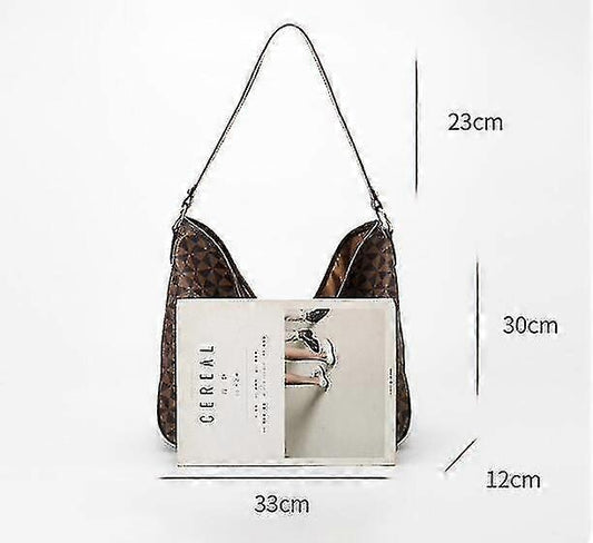 Women's Plaid Tote Bag PU Leather Shoulder Bag Underarm Bucket Bag with Wallet V1263-JX-3484