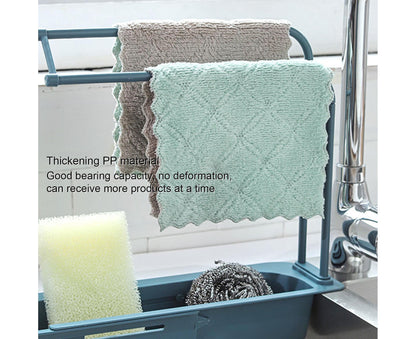 Sink Drain Tray Plastic Quick Drainage Storage Rack-Blue V1263-JX-349