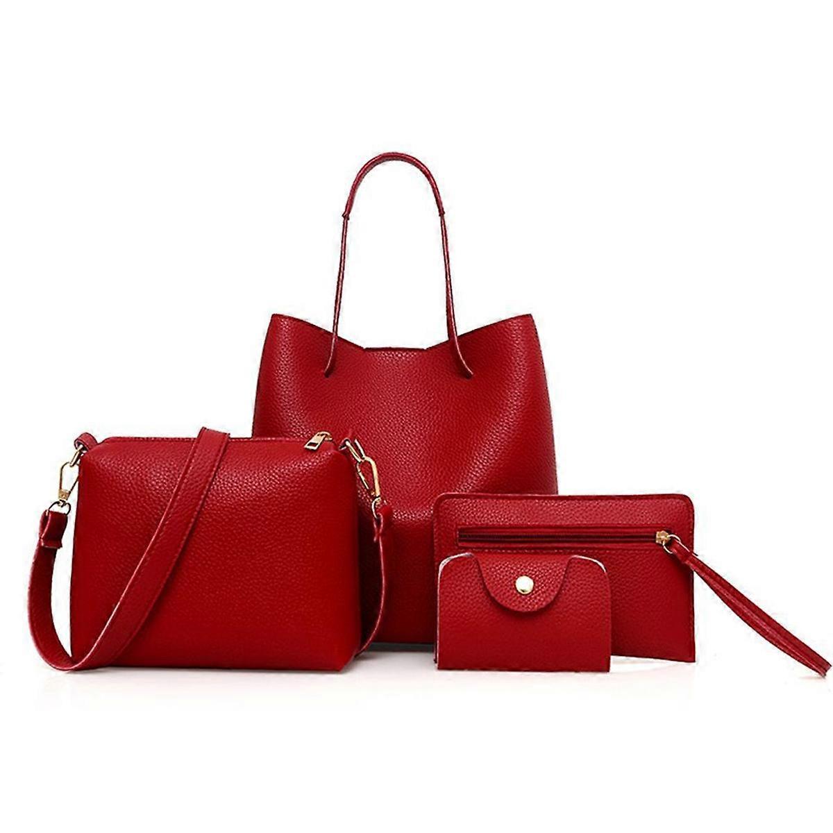 Fashion PU Leather Tote Set Handbag + Shoulder Bag + Wallet V1263-JX-3492