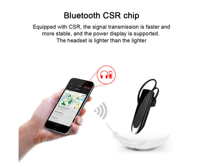 Bluetooth Earpiece - Wireless Handsfree - Noise Cancelling Driving Headset with 24 Hrs Battery V1263-JX-35