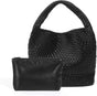 Woven Tote Bag for Women Soft Leather Handbag with Pocket V1263-JX-3500