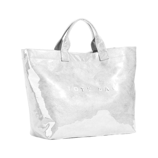 PVC Tote Bag for Women Large Fashion Solid Color Letter Print Tote V1263-JX-3505