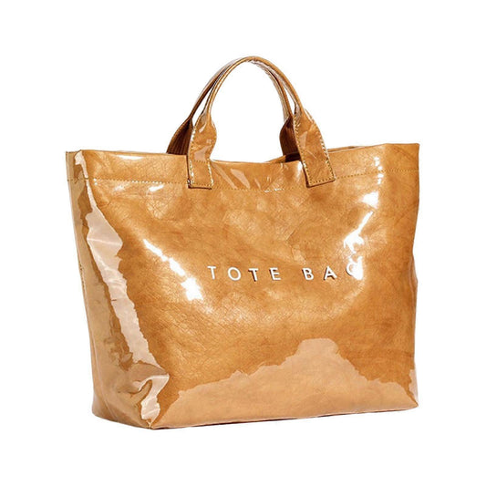 PVC Tote Bag for Women Large Fashion Solid Color Letter Print Tote V1263-JX-3506