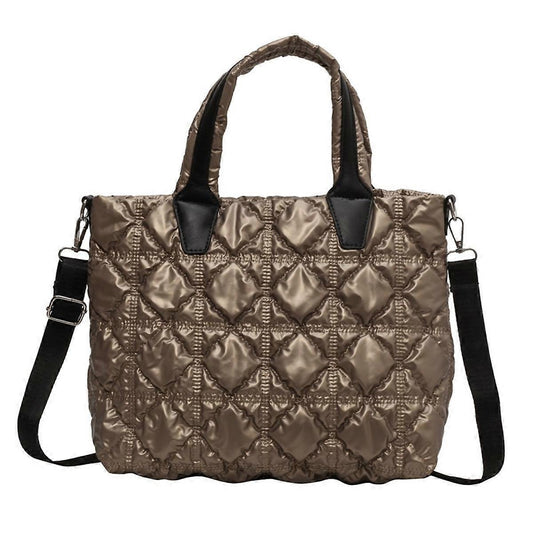 Women's Puffer Tote Quilted Crossbody Puffy Bag Quilted Tote Bag V1263-JX-3508
