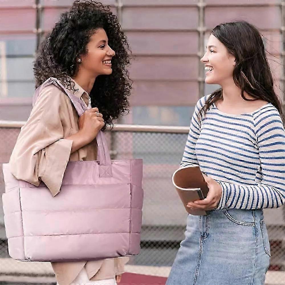 Lightweight Puffy Tote Bag for Women with Compartments Shoulder Bag V1263-JX-3510