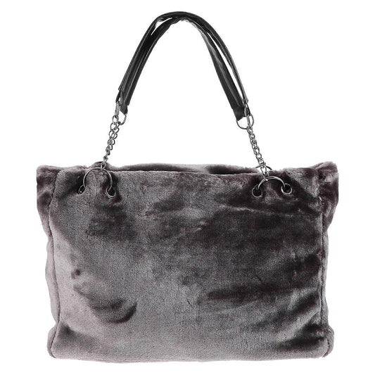 Women's Fuzzy Tote Bag Fluffy Plush Handbag Tote Purses V1263-JX-3519