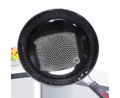 Stainless Steel Cast Iron Skillet Cleaner Chainmail Scrubber-6inch V1263-JX-352