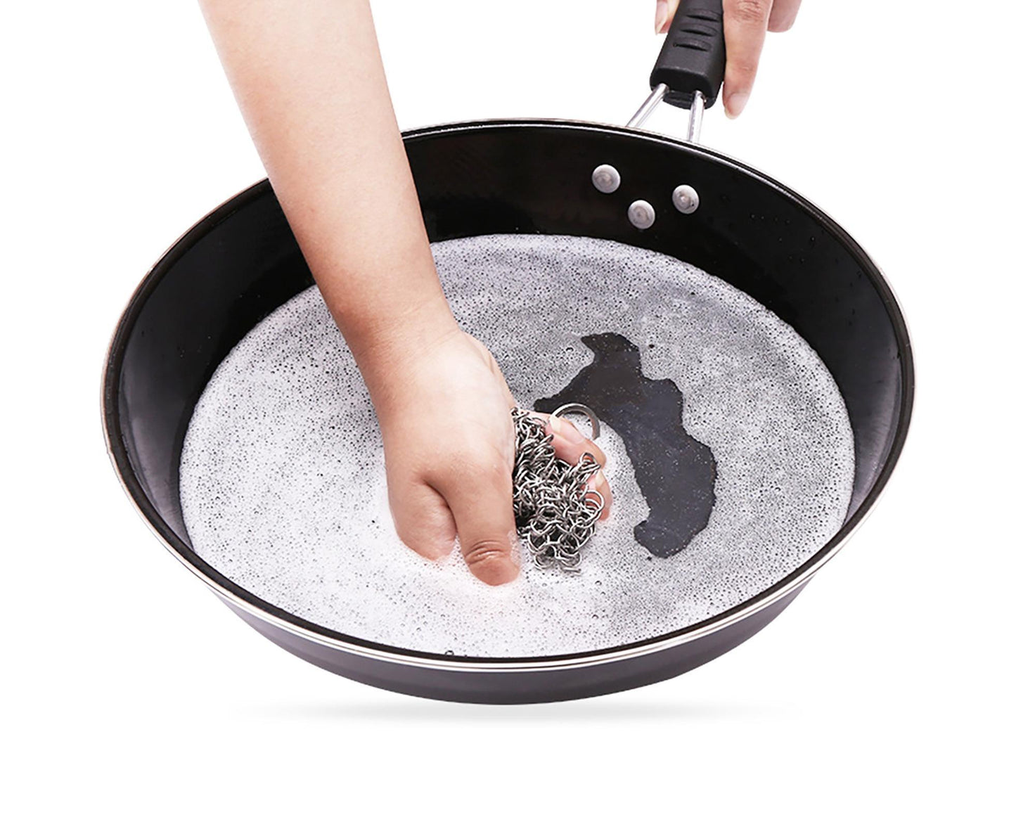 Stainless Steel Cast Iron Skillet Cleaner Chainmail Scrubber-6inch V1263-JX-352