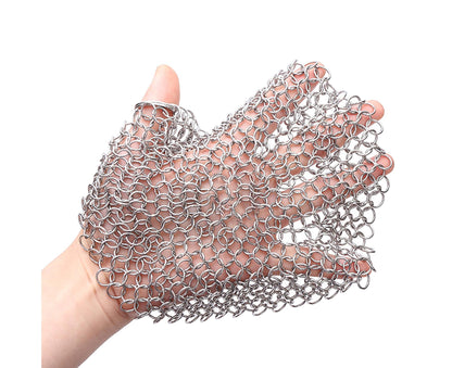 Stainless Steel Cast Iron Skillet Cleaner Chainmail Scrubber-6inch V1263-JX-352