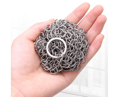 Stainless Steel Cast Iron Skillet Cleaner Chainmail Scrubber-6inch V1263-JX-352