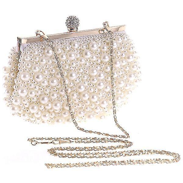 Evening Wedding Clutch Pearl Handbag Small White Purse Bridesmaid Bag V1263-JX-3520