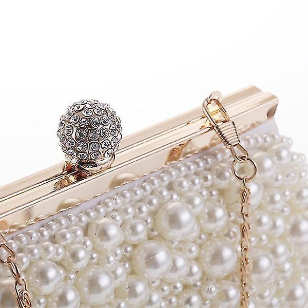 Evening Wedding Clutch Pearl Handbag Small White Purse Bridesmaid Bag V1263-JX-3520