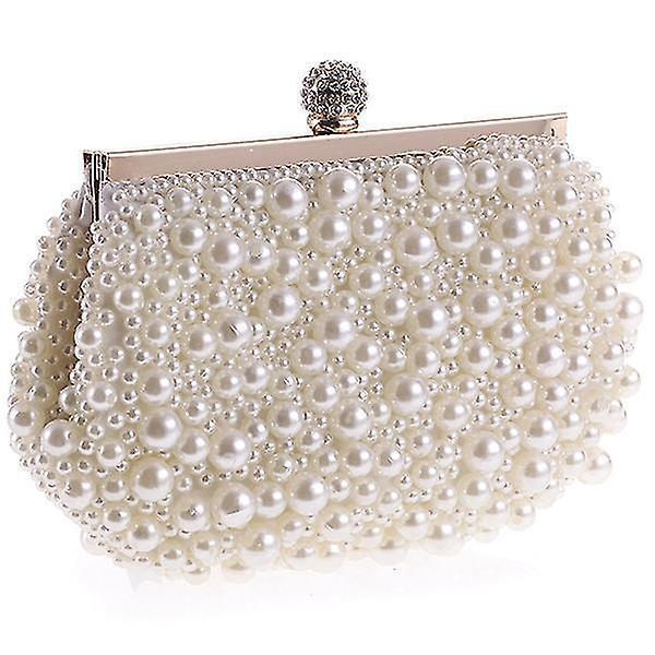 Evening Wedding Clutch Pearl Handbag Small White Purse Bridesmaid Bag V1263-JX-3520