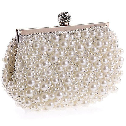 Evening Wedding Clutch Pearl Handbag Small White Purse Bridesmaid Bag V1263-JX-3520