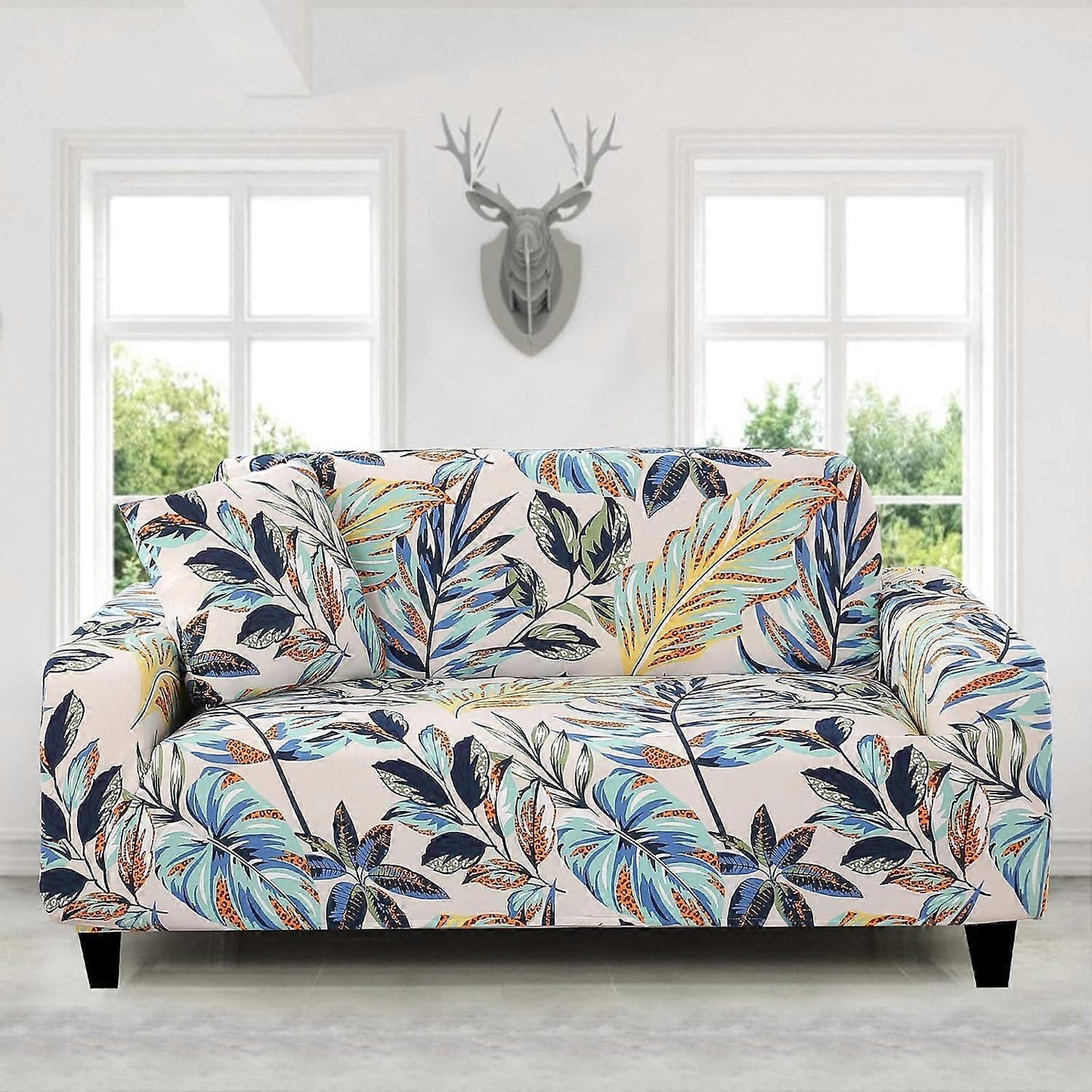2 Seater Stretch Sofa Cover with 1 Cushion Cover Universal Fit 145-180cm V1263-JX-3530