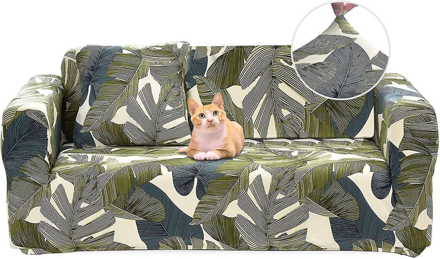 2 Seater Sofa Cover Elastic Spandex Sofa Cover with Armrests - Green 145-185cm V1263-JX-3531