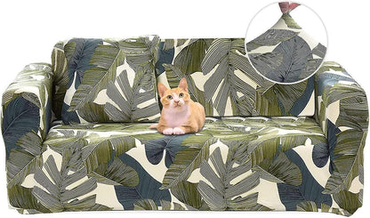 2 Seater Sofa Cover Elastic Spandex Sofa Cover with Armrests - Green 145-185cm V1263-JX-3531