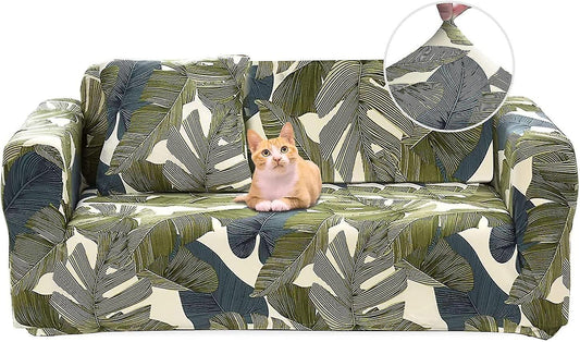 2 Seater Sofa Cover Elastic Spandex Sofa Cover with Armrests - Green 145-185cm V1263-JX-3531