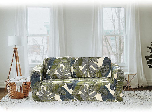 2 Seater Sofa Cover Elastic Spandex Sofa Cover with Armrests - Green 145-185cm V1263-JX-3531