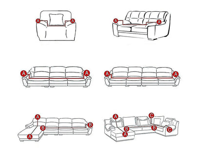 2 Seater Sofa Cover Elastic Spandex Sofa Cover with Armrests - Green 145-185cm V1263-JX-3531