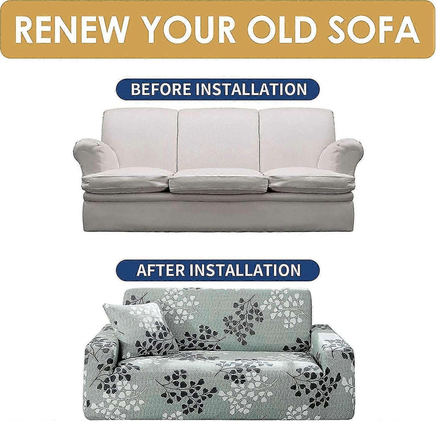3 Seater Stretch Sofa Cover with Armrests Universal Fit 190-230cm V1263-JX-3533